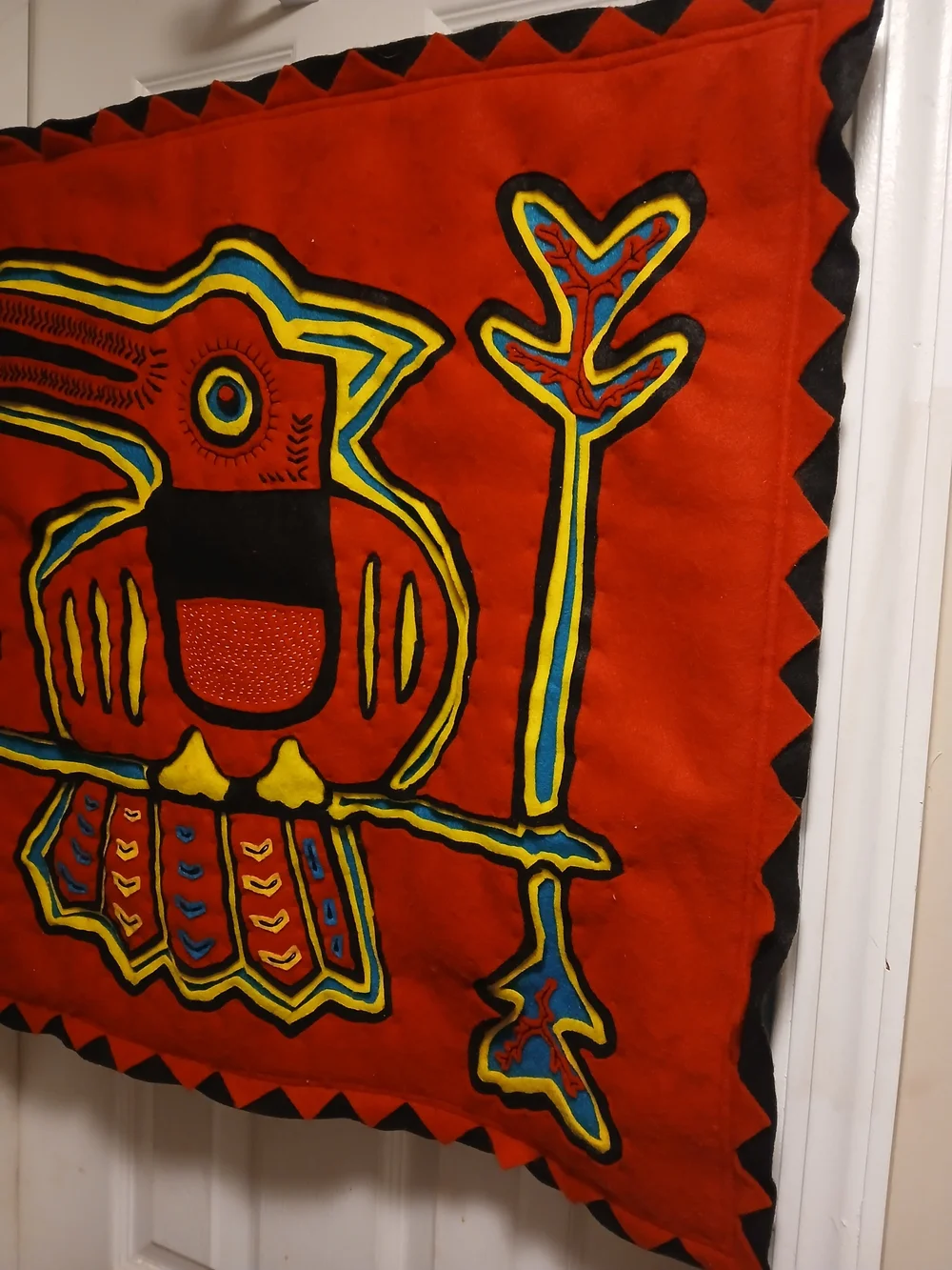 Handmade Red Bird Wall Hanging Tapestry - Unbranded Artisan Felt Art